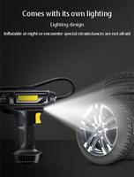 Bomba de compresor de aire de neumáticos con pantalla digital inteligente de mano de 120W, bomba de inflado de neumáticos de coche portátil inalámbrica para bicicleta