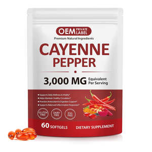 Cápsulas de Pimienta Cayena 12 en 1 con Vitaminas E, D3+K2, Semilla de Uva y Remolacha, Suplemento que Favorece la Salud del Corazón y los Vasos Sanguíneos - Product Image 1