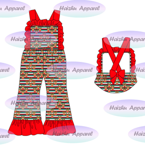 Mono de Tirantes para Niña Af-2 para el Día de San Valentín, Mono de Punto con Estampado y Volantes, Transpirable - Product Image 6