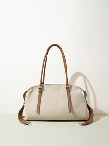 Bolso de Mano de Lino con Cierre para Mujer, Diseño de Alta Gama, Minimalista y de Gran Capacidad, Bolso de Hombro - Product Image 3