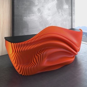 Bureau d'information Q221 <span class=keywords><strong>avec</strong></span> texture <span class=keywords><strong>de</strong></span> bois rainuré pour aéroport, hôtel, école, hôpital, supermarché, musée et <span class=keywords><strong>salle</strong></span> d'exposition - Product Image 4