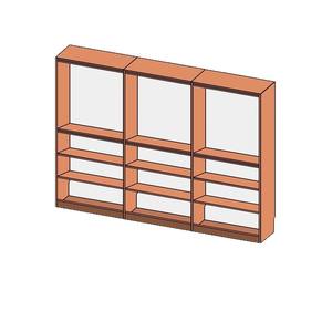 Librería de Pared Completa de Madera Sólida con Escritorio Integrado y Puertas de Vidrio, Mueble Multifuncional para Almacenamiento en Sala de Estar - Product Image 5