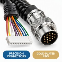 DC Brand Splice Model DC-8-6 CNC High Flex Handwheel Cable 16 Pin MPG Pulse Generator Special Spiral Protective Cable for CNC