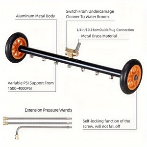 Depuratore per pavimento grande ruota in alluminio con sette ugelli per lavaggio auto <span class=keywords><strong>a</strong></span> 2000PSI - Product Image 3
