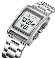 SKMEI 2092 double mouvement musulman Azan horloge hommes montre pour la prière avec Qibla boussole Adhan alarme Hijri montre-bracelet islamique