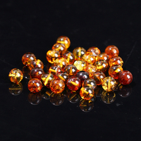 JD GEMS Perles rondes semi-précieuses en agate naturelle et ambre fleuri de 6 mm et 8 mm, certifiées par un tiers, pour la fabrication de bijoux