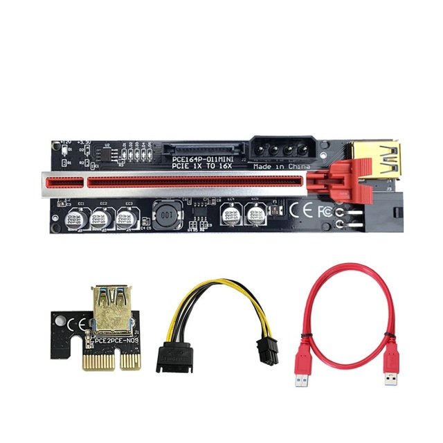 Ver011mini Riser PCIe 1x to 16x Video Card Extension Cable Ver011mini Usb3.0 High Speed Adapter Card 4Pin 5capacitor