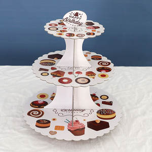 TS all'ingrosso happy birthday theme party 3 tier cake stand boy o girl baby shower <span class=keywords><strong>gelato</strong></span> dessert cake display plate stand - Product Image 6