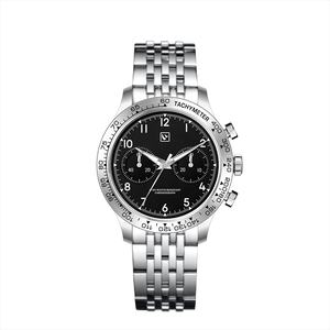 Reloj Mecánico Cronógrafo Multifuncional ST1901 con Bisel de Acero Inoxidable Cepillado Vintage, Cristal de Zafiro con Revestimiento AR - Product Image 5