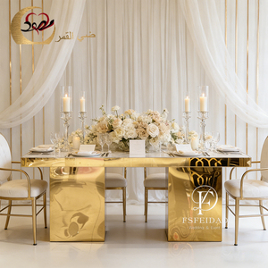 Meubles de salle à manger de luxe populaires, design en acier inoxydable, table à manger - Product Image 4