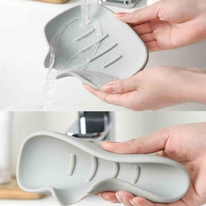 14.5x 11cm Sink Caddy Organizer for Bar Soap Holder for Faucet Waterfall Drying Tray for Soap Silicone Soap Dish for Bathroom - Product Image 5