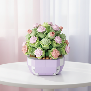 ชุดตัวต่อบล็อกพลาสติก ABS รูปดอกกุหลาบในกระถาง  <span class=keywords><strong>ดอก</strong></span>ไม้ประดิษฐ์  ของเล่นเสริมสร้างพัฒนาการ  เหมาะสำหรับเป็นของขวัญวันเกิดเด็กผู้หญิง - Product Image 6