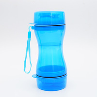 Gobelet de voyage pour animaux de compagnie personnalisable en PP, distributeur d'eau et de nourriture portable 2-en-1 avec logo pour une utilisation en extérieur