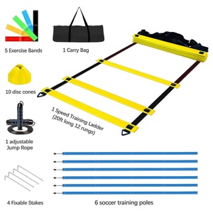 Équipement de football professionnel pour enfants et jeunes, réglable, comprenant 6 poteaux d'agilité flexibles, kit de poteaux d'entraînement de football - Product Image 6