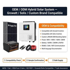 Sistema Híbrido de Almacenamiento de Energía Solar 5KW 10KW 16KW 20KW Conectado a la Red y Fuera de la Red para el Hogar LiFePO4 16KWh 20KWh Compatible con Growatt <span class=keywords><strong>Solis</strong></span> OEM CE - Product Image 5