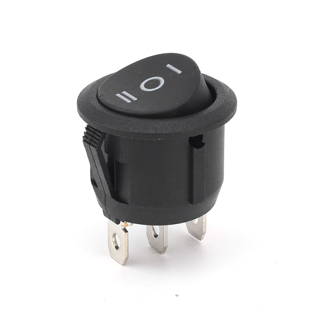 6A 250VAC Industrial CQC Certified KCD1 Model Electronic Black 3 Pin Rocker Switches Without LED Max 250VAC Voltage