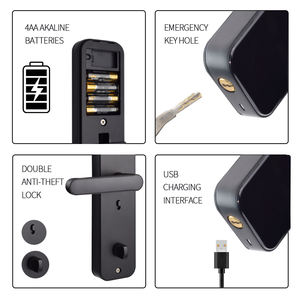 Wifi tuya יישום דלת חכם מנעול אלומיניום cerraduras inteligentes טביעת אצבע בתוך keyless דיגיטלית עמיד למים ידית נעילה חכמה - Product Image 4