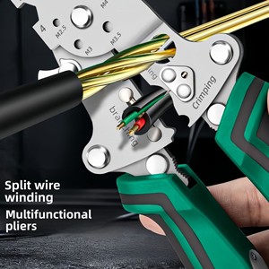 <span class=keywords><strong>Pince</strong></span> à dénuder multifonctionnelle pour électricien, testeur de tension à bec effilé, tire-fil et <span class=keywords><strong>coupe</strong></span>-fil pour usage domestique et bricolage - Product Image 5