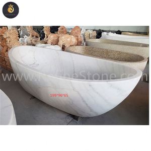 Baignoire en marbre massif sculptée à la main de conception personnalisée en gros - Product Image 3