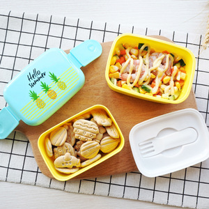 Customized Japanese Style Childrens Lunchbox Plastic Bento <b>Box</b> <b>Microwaveable</b> Snack Container Rectangle Cartoon Pattern - Product Image 1