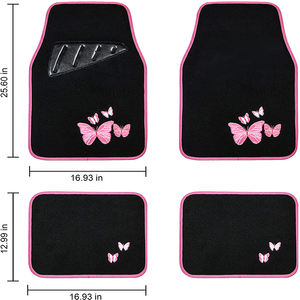 Ensemble de 4 tapis de sol de voiture en nylon universels avec protège-talons antidérapants de 2 mm d'épaisseur pour berlines, SUV, camions et fourgonnettes - Product Image 2