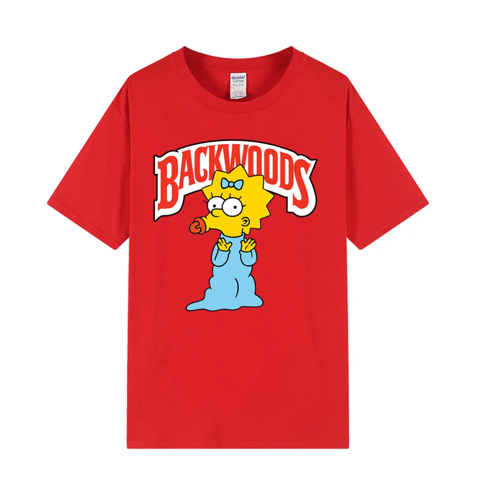 Yeni stil karikatür Simpson Backwoods çerez erkek giysileri ile % 100% pamuk düz boş Streetwear T Shirt özel baskılı