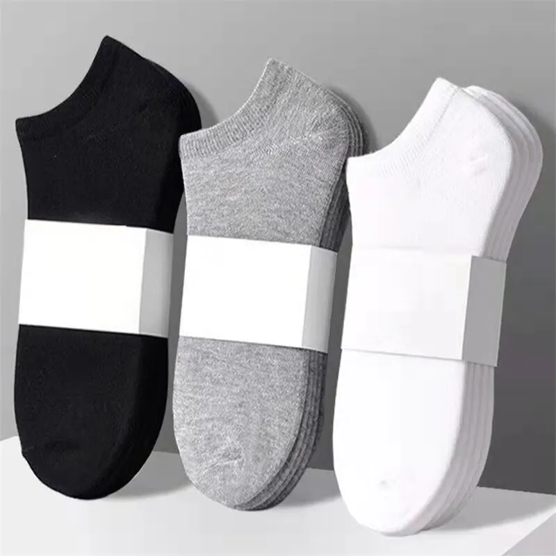 10 Paar Damensocken atmungsaktive Sportsocken solide Farbe Bootsocken bequeme Polyester-Ankle weiß schwarz