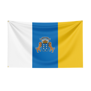 Bandera de España de 3x5 pies, impresa digitalmente, personalizada, de poliéster duradero, de las Islas <span class=keywords><strong>Canarias</strong></span>, para decoración - Product Image 1