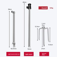 Support de caméra pliable épais en acier inoxydable, support de caméra rotatif à 360° °   Support de fixation réglable pour poteau avec filetage 1/4'' pour la chasse