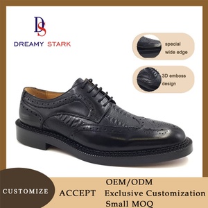 Italian Handmade High Quality Special Wide <b>Edge</b> Vintage Men Luxury Oxford Formal Wedding Shoes Comfort Autumn Light Custom Logo - Product Image 6
