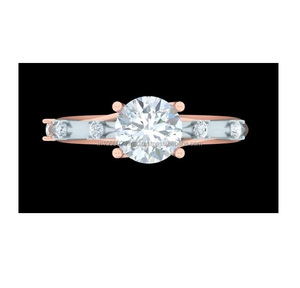 Anillo de Compromiso Moderno Chapado en Oro de 14K con Diamante Cultivado en Laboratorio con Engaste de Bisel, Diseño Clásico para Regalo de Aniversario o Boda - Product Image 2