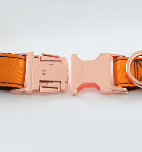 Collares de nailon impermeables para mascotas, accesorios de oro rosa, hebilla de Metal personalizada, conjunto de correa grande, <span class=keywords><strong>Collar</strong></span> de lujo para perros, venta al por mayor - Product Image 4