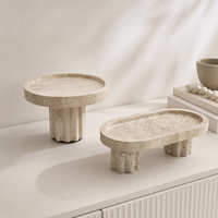 Jossin marmeren serveerschalen met rond en ovaal voetstukdesign voor dessert, fruit en decoratieve tafeldecoratie