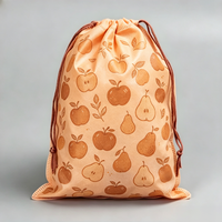 Sac de rangement souple non tissé à cordon, motif dessin animé simple, recyclable, unisexe, personnalisable pour produits de soin, baskets, gadgets de plage