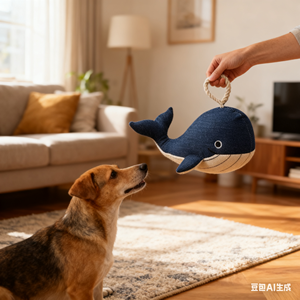 Jouet interactif pour <span class=keywords><strong>chien</strong></span> en forme de baleine bleue de 11,5 pouces, couineur et sensoriel, pour une action animée - Product Image 4