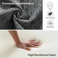 Banc rembourré en chenille de 52,17 po de large pour la fin du lit de la chambre, banc à chaussures moderne pour l'entrée