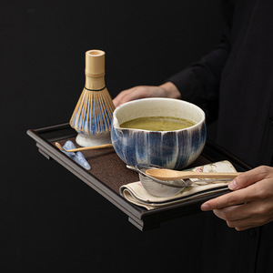 Glaçure cristalline fleur de glace Wuji bleu classique écologique service à thé Matcha ensemble de huit pièces bol à thé en céramique Li Imitation Song - Product Image 4