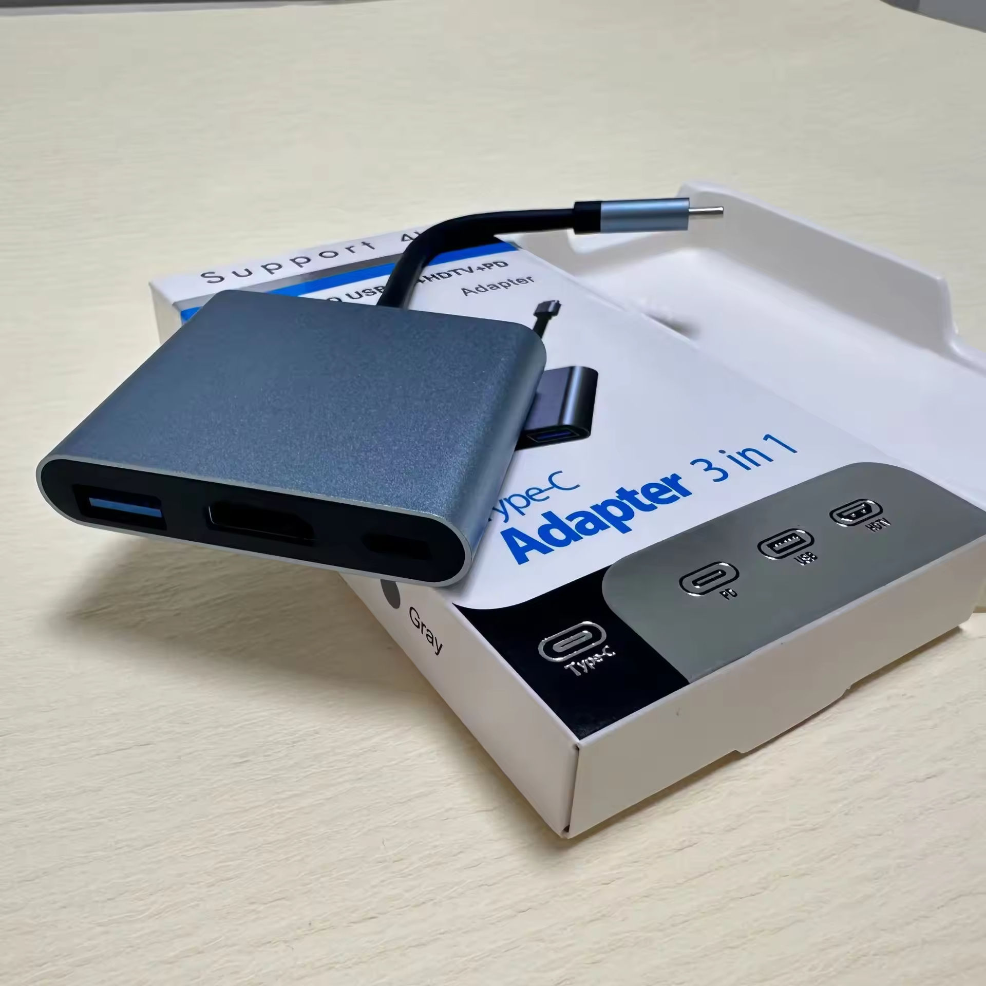 ORANGLES ZEZK 3-in-1 USB-C Hub | 4K HDTV Adapter with USB 3.0 | Type-C Docking Station for Laptops & MacBooks – orangles Kuwait - full product showcase - displaying specifications - Image 5 of 6 | adapts to any space | ZEZK 3-in-1 USB-C Hub | 4K HDTV Adapter with USB 3.0 | Type-C Docking Station for Laptops & MacBooks – orangles Kuwait deal New Jersey | Free Shipping ORANGLES