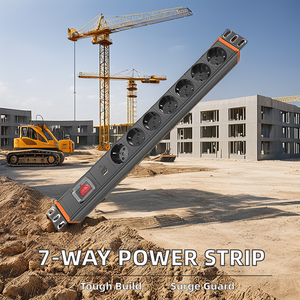 وحدة توزيع الطاقة من سبائك الألومنيوم العادية 1U EU في <span class=keywords><strong>7</strong></span> طرق مقبس مقبس كهربائي شريط طاقة - Product Image 6