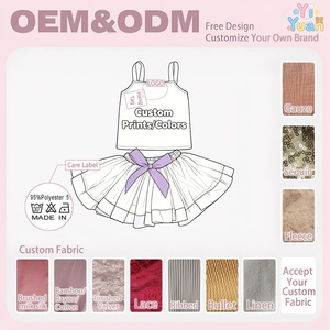 Hauts à sequins personnalisés pour enfants et tout-petits avec jupe tutu colorée, tenues d'anniversaire pour filles, costumes de fête, vêtements pour enfants en gros - Product Image 2