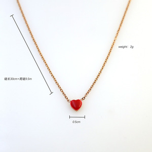 Rose Gold Minimalist Heart Necklace Stainless Steel Clavicle Chain Women's Gift Jewelry - Product Image 4
