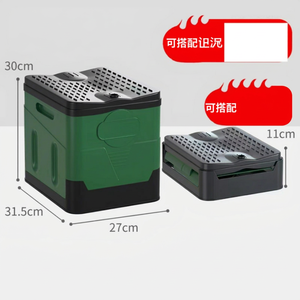 Toilette pliante d'urgence portable, toilette en plastique lavable pour le camping, seau pliable pour voiture, camping-car, camion, voyages en plein air - Product Image 1