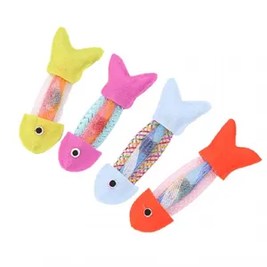 Cat Pet Toys Interactive Fish Toys Plush Colorful Nonwovens Catnip Toys