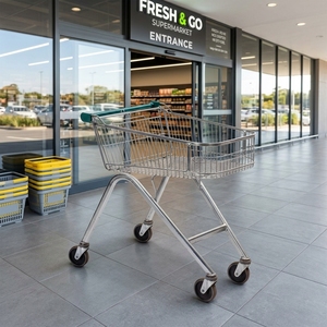 Carrito de Supermercado con Ruedas, Capacidad de <span class=keywords><strong>80</strong></span> <span class=keywords><strong>Litros</strong></span>, para Compras - Product Image 1