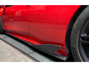 Parachoques lateral de fibra de carbono Real de falda larga con divisor de kit de carrocería diseñado a medida para <span class=keywords><strong>Ferrari</strong></span> <span class=keywords><strong>458</strong></span> <span class=keywords><strong>Italia</strong></span> Spider - Product Image 4