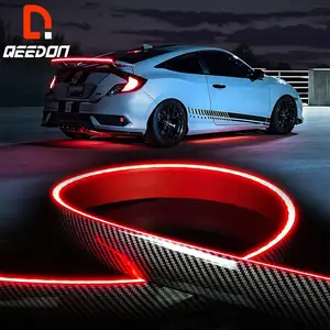 Qeedon Carbon Fiber Led 130Cm 12V Waarschuwing Achter Auto Spoiler Licht Voor Kia Honda Toyota Nissan Multifunctionele Rem licht Strip