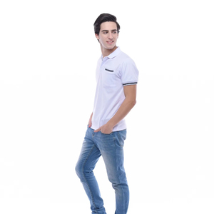 Camiseta minimalista estampada de punto mezcla de algodón poliéster manga corta antiarrugas informal verano transpirable servicio OEM - Product Image 5