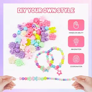Leemook 2024 Best Selling DIY Beads Box Set Funny Children Toys Diy Kids Arts And Craft Jewelry Making Toys For Girls