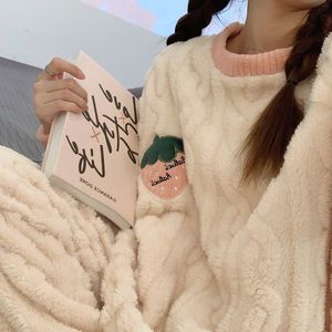 <span class=keywords><strong>Pigiama</strong></span> da donna manica lunga invernale <span class=keywords><strong>in</strong></span> <span class=keywords><strong>pile</strong></span> di corallo morbido cartone animato pigiami da <span class=keywords><strong>bambina</strong></span> - Product Image 2