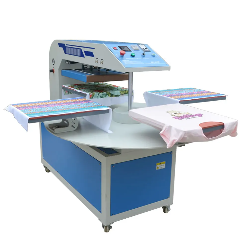 Dongguan 진짜 제조자 공급 40x60cm 베개/폴로 티셔츠/운동복 인쇄를 위한 4 개의 테이블 열 인쇄 기계